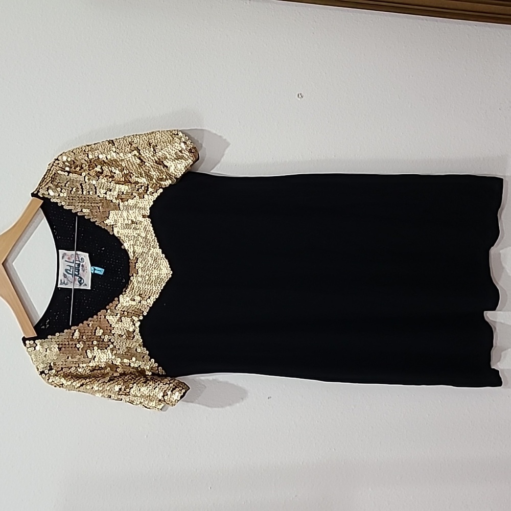 FAITH BEAUTIFUL SEQUIN BLACK DRESS.